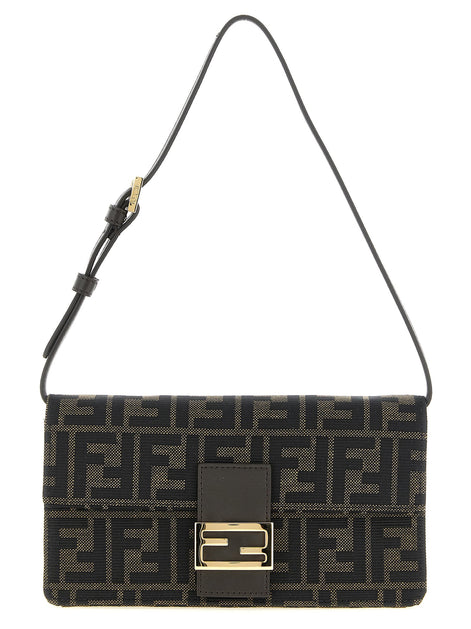 Wallet on Chain Tube FF Zucca fabric crossbody bag