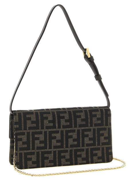 Fendi Wallet on Chain Tube FF Zucca fabric crossbody bag