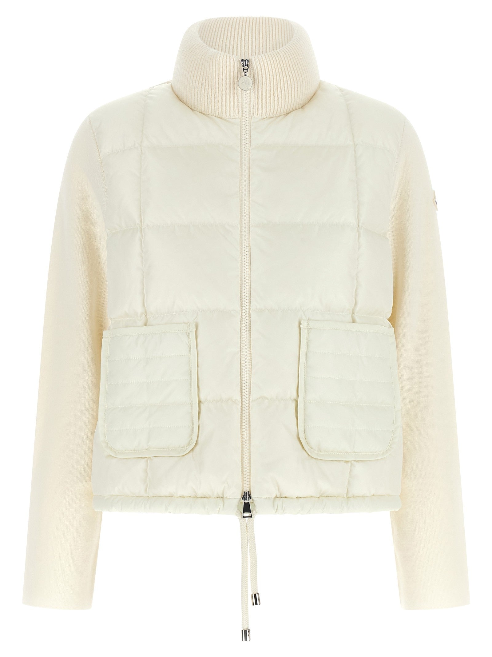 Two-material padded cardigan