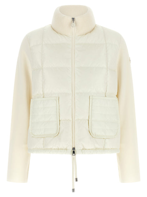 Two-material padded cardigan