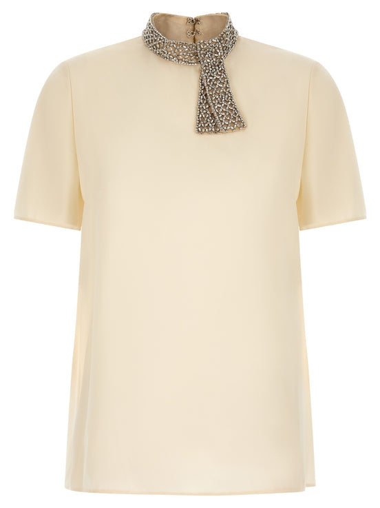 Valentino Garavani jewel collar top