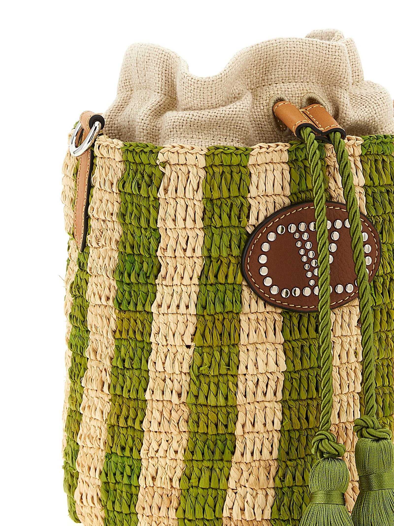 Valentino Garavani Valentino Garavani raffia small bucket bag