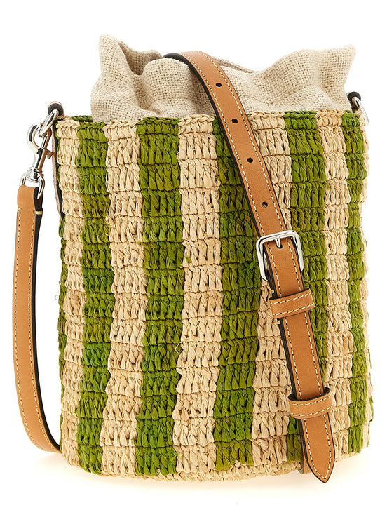 Valentino Garavani raffia small bucket bag