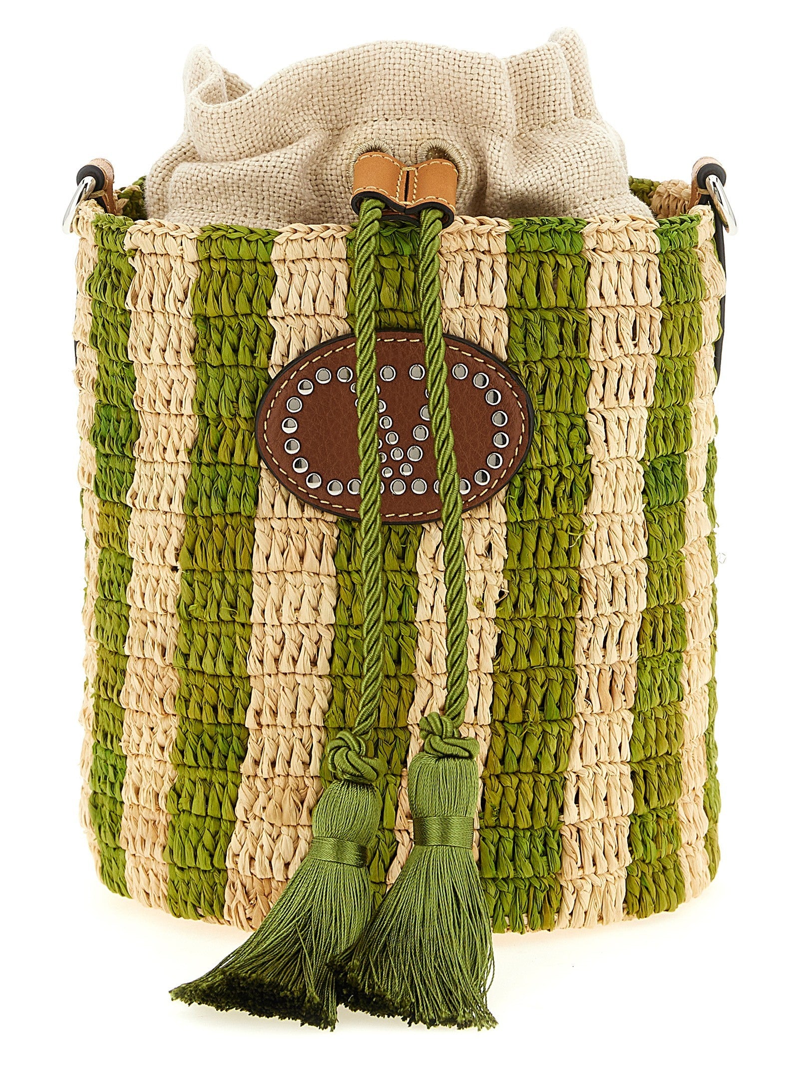 Valentino Garavani raffia small bucket bag