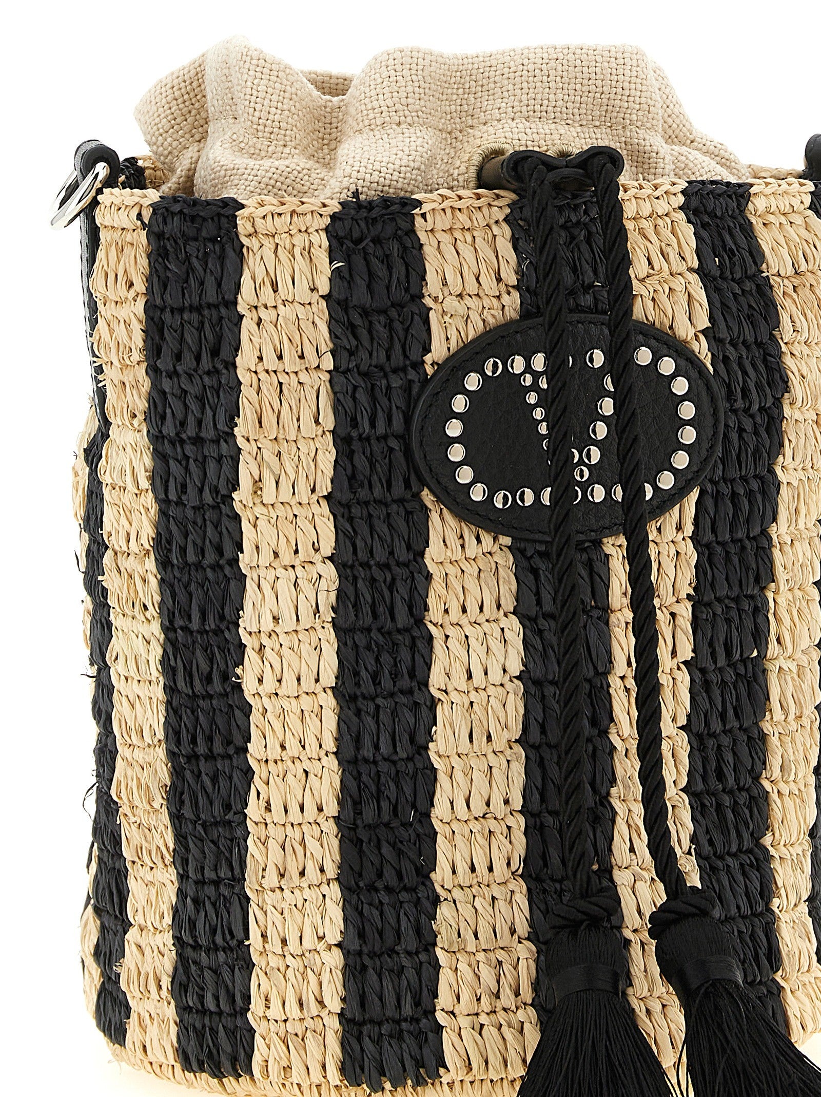 Valentino Garavani raffia small bucket bag