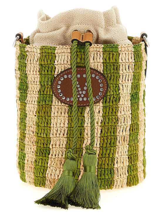 Valentino Garavani raffia small bucket bag
