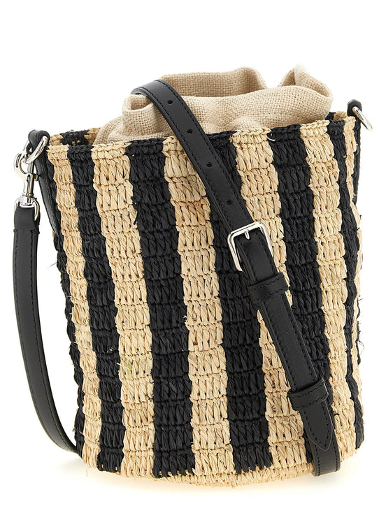 Valentino Garavani raffia small bucket bag