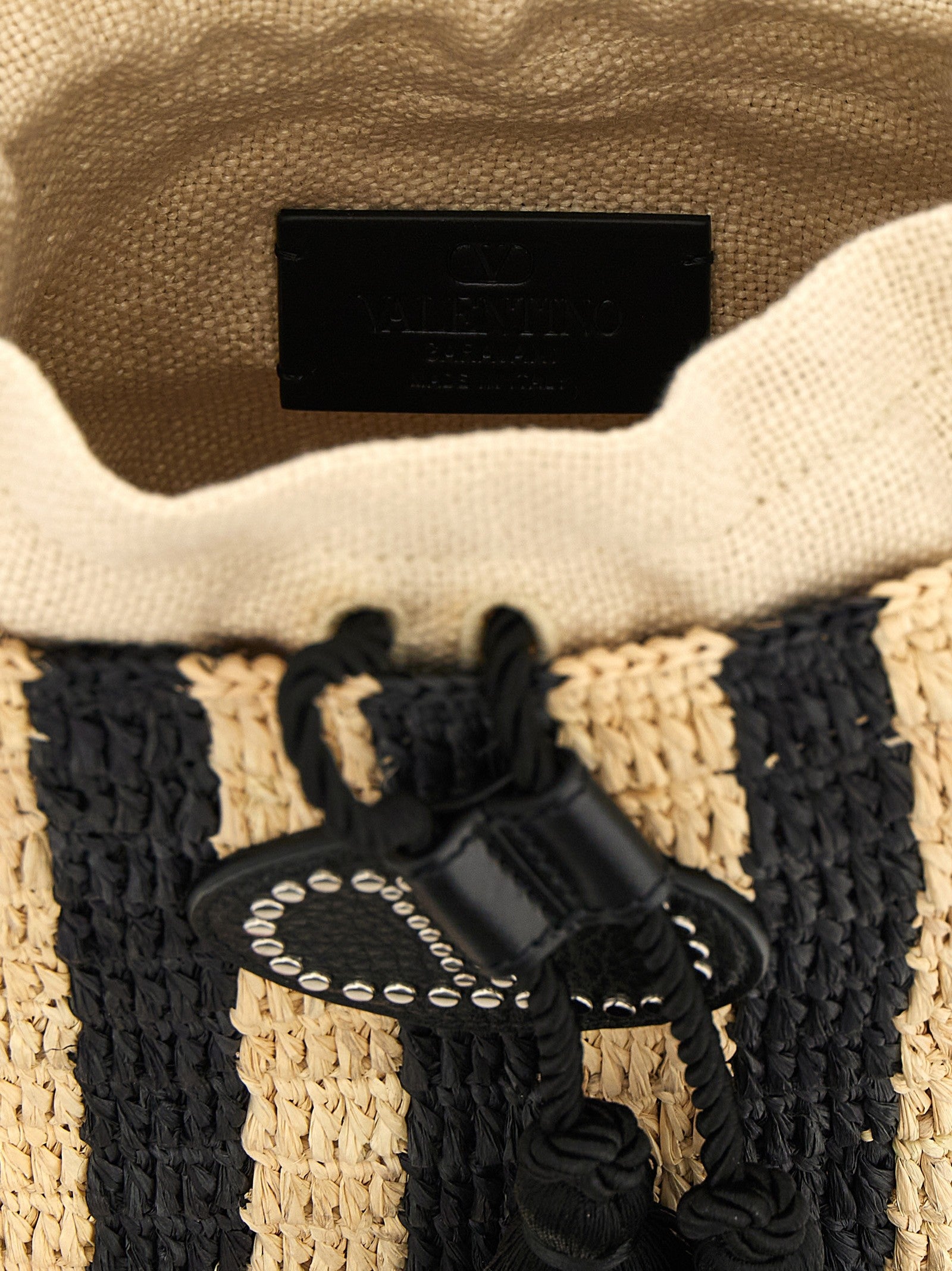 Valentino Garavani raffia small bucket bag