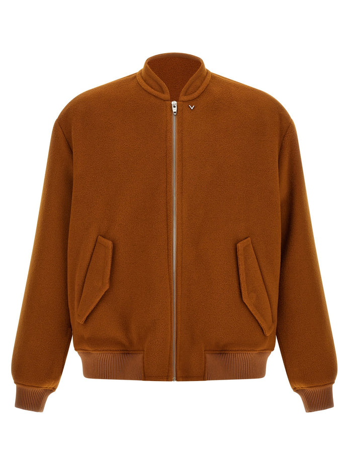 Valentino Garavani 'VLogo' orange bomber jacket