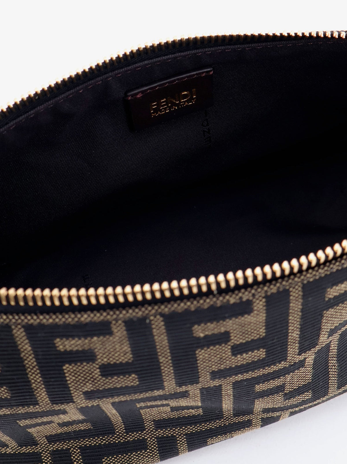 Fendi Vanity Pouch FF Jacquard Fabric Small Handbag