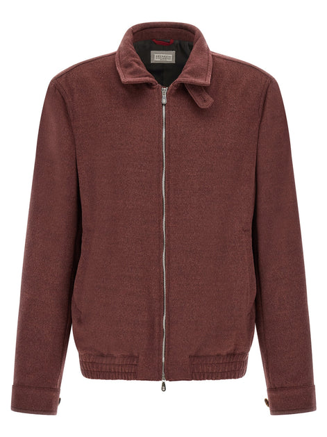 Virgin wool beaver bomber jacket