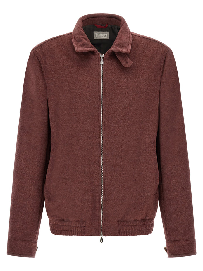 Virgin wool beaver bomber jacket