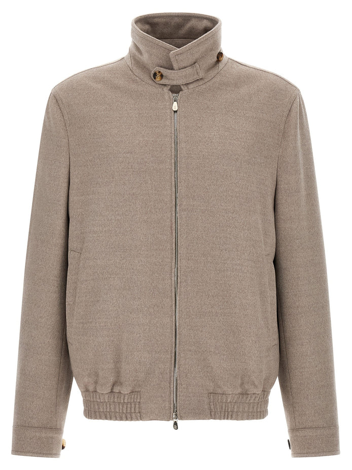 Virgin wool beaver bomber jacket