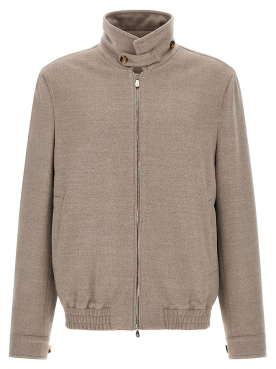 Virgin wool beaver bomber jacket