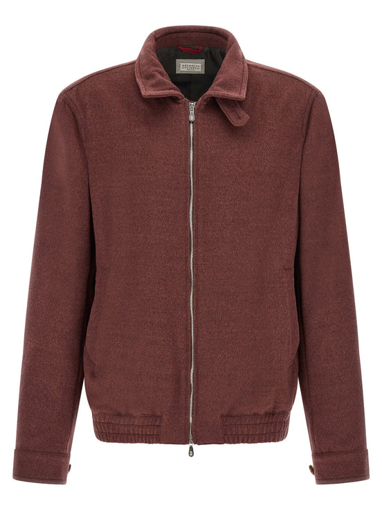 Virgin wool beaver bomber jacket