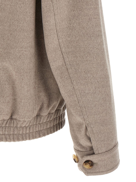 Virgin wool beaver bomber jacket