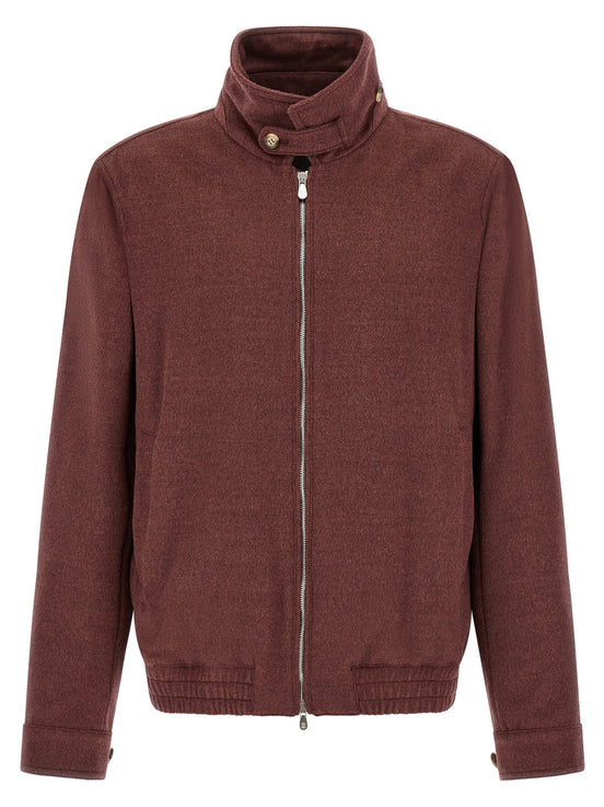 Virgin wool beaver bomber jacket