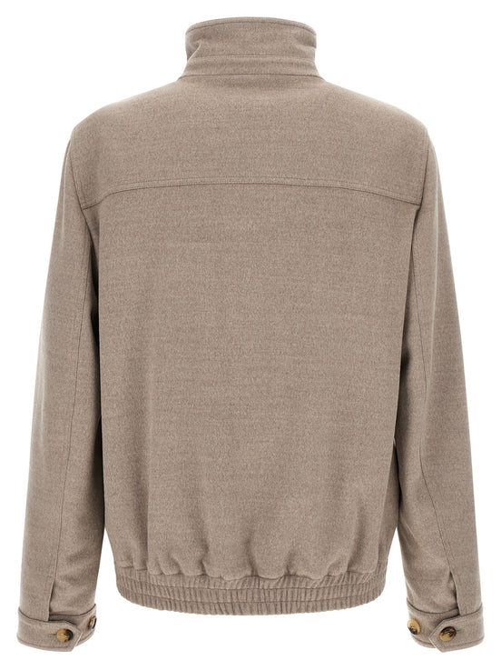 Virgin wool beaver bomber jacket