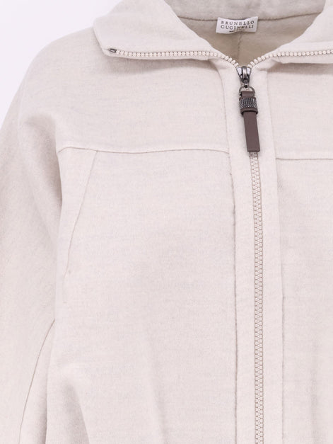Brunello Cucinelli Virgin wool bomber with drawstring