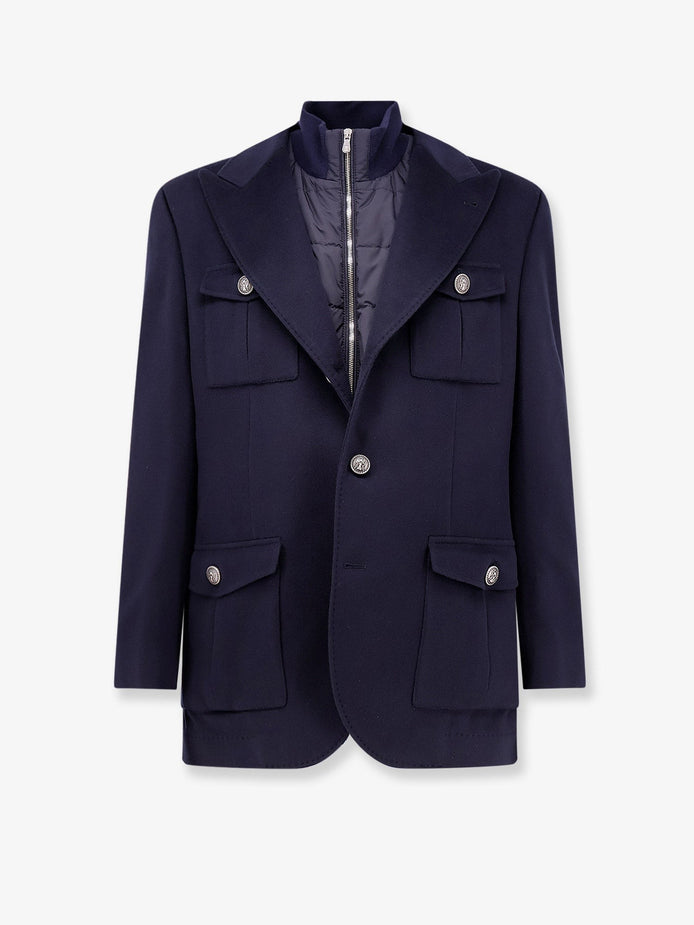 Virgin wool jacket with internal padded vest