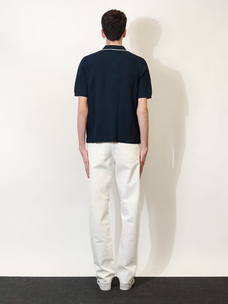 Gucci Viscose blend polo shirt with front Horsebit embroidery