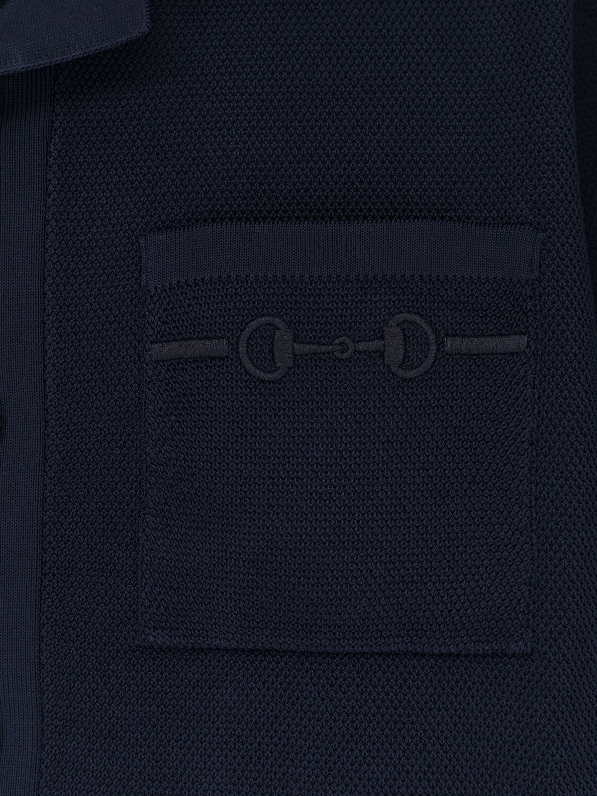 Gucci Viscose blend polo shirt with front Horsebit embroidery