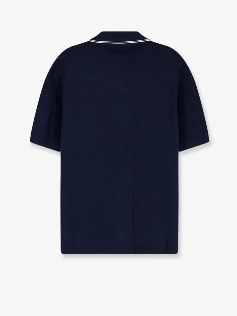 Gucci Viscose blend polo shirt with front Horsebit embroidery