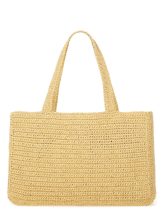 "VIVA SUPERSTAR" LARGE RAFFIA SHOPPING BAG