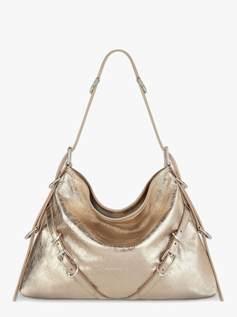 Voyou metallized leather shoulder bag