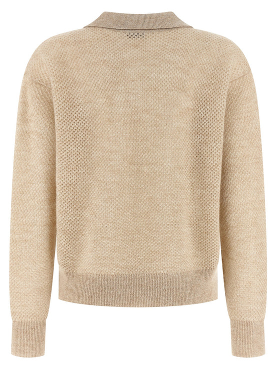 Brunello Cucinelli Waffle processing polo shirt