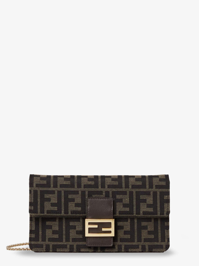 Wallet on Chain Tube FF Zucca fabric crossbody bag