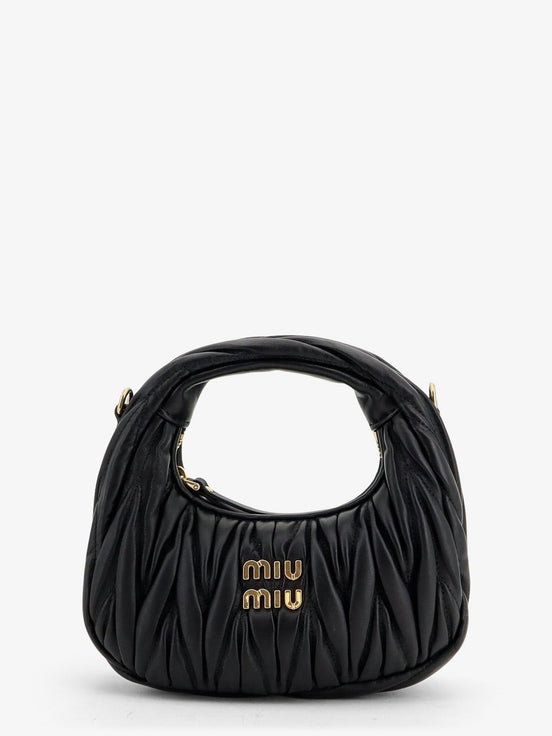 Wander matelassé leaher mini hobo bag