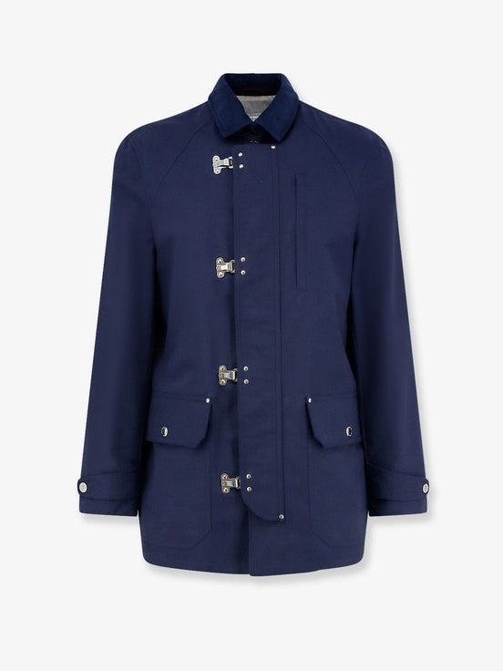 Water-resistant jacket with hooks