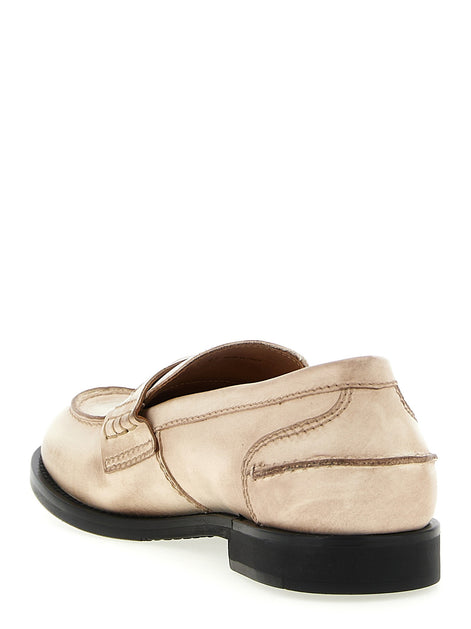 Waxed leather loafers