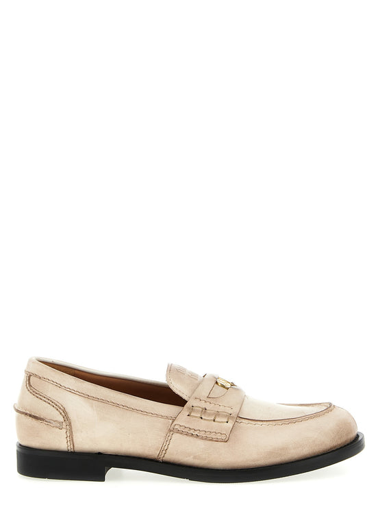 Waxed leather loafers