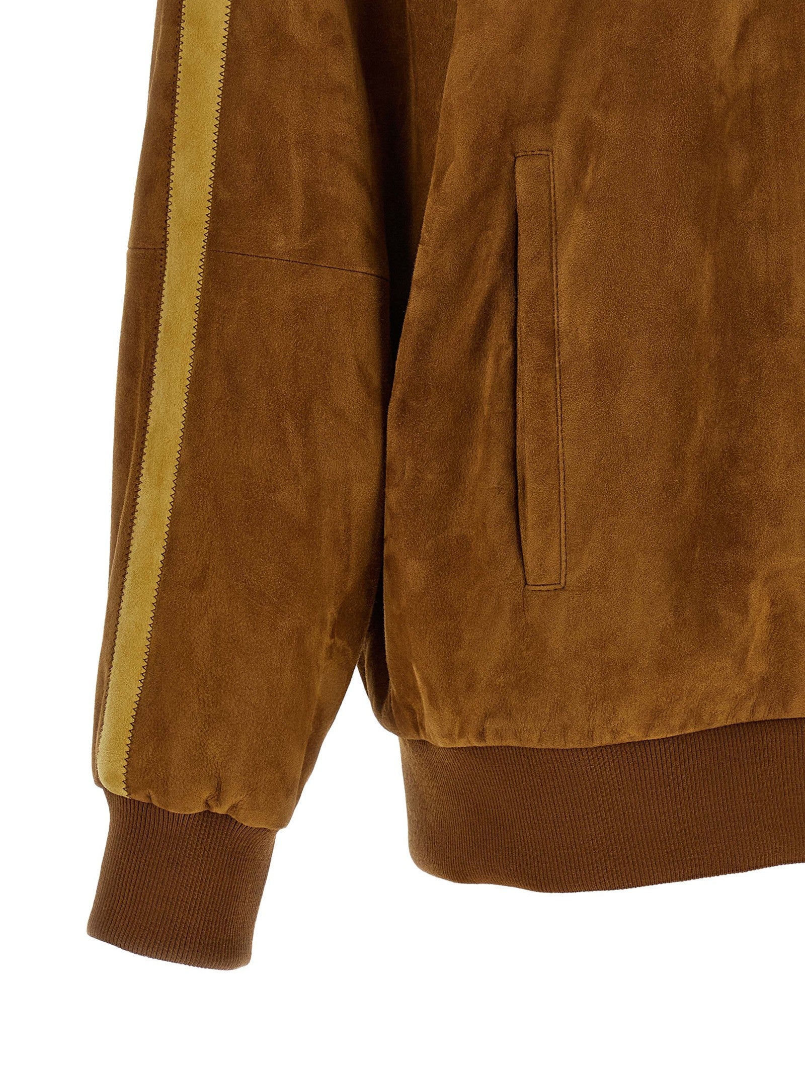 Waxed suede bomber jacket