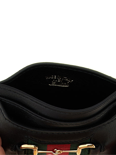 Gucci 'Web Horsebit Gucci' card holder