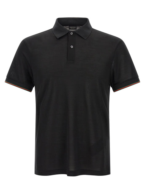 'Web' silk jersey polo shirt