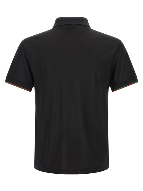 Gucci 'Web' silk jersey polo shirt