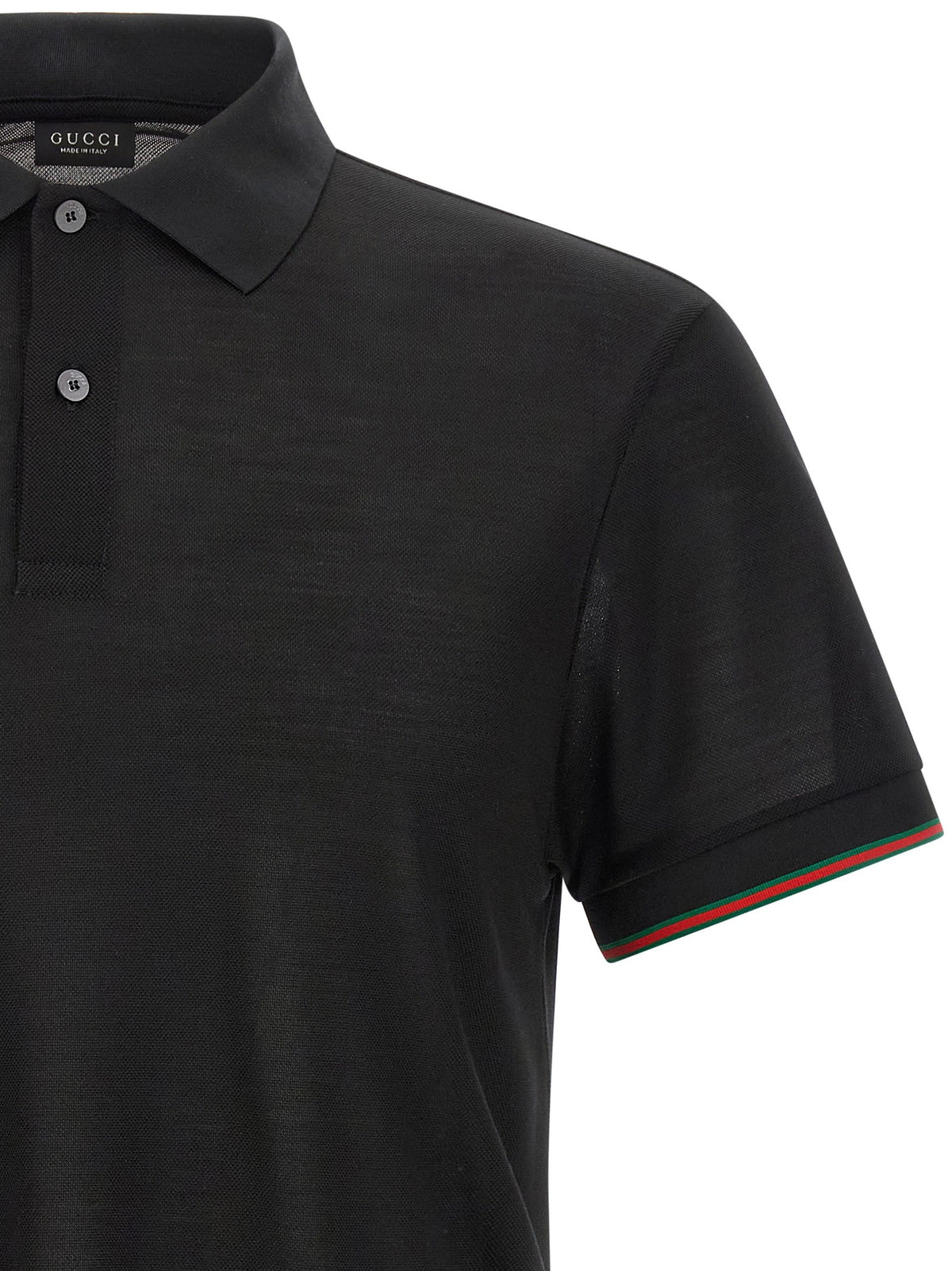 Gucci 'Web' silk jersey polo shirt