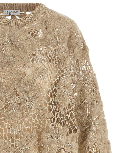 Brunello Cucinelli 'Whispering Bloom Embroidery' sweater