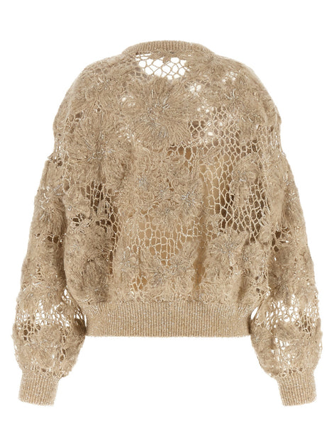 Brunello Cucinelli 'Whispering Bloom Embroidery' sweater