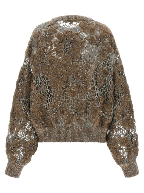 Brunello Cucinelli 'Whispering Bloom Embroidery' sweater