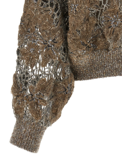 Brunello Cucinelli 'Whispering Bloom Embroidery' sweater