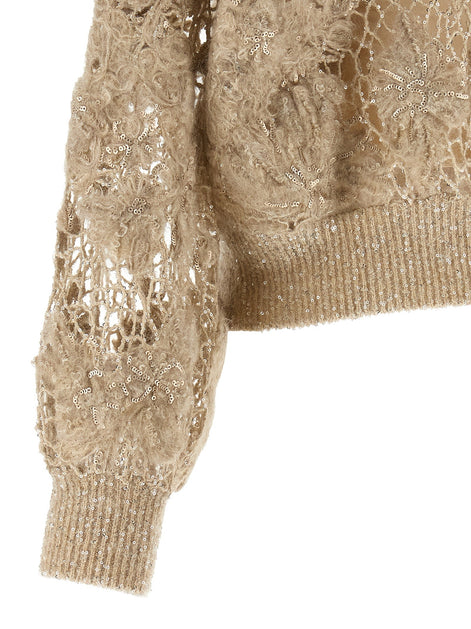 Brunello Cucinelli 'Whispering Bloom Embroidery' sweater