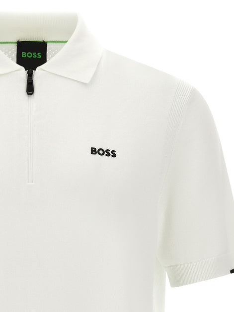 HUGO BOSS White 'Ever-X' polo shirt