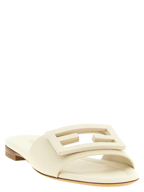 Fendi White 'Tube' slides