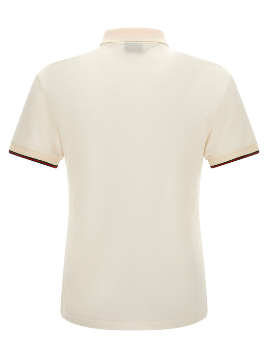 Gucci White 'Web' polo shirt