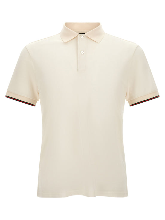 White 'Web' polo shirt