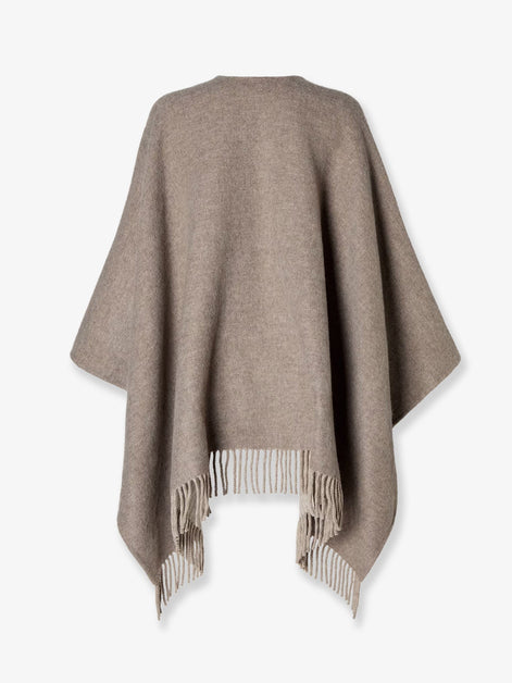 Fendi Wool and cashmere cape with FF zucca print